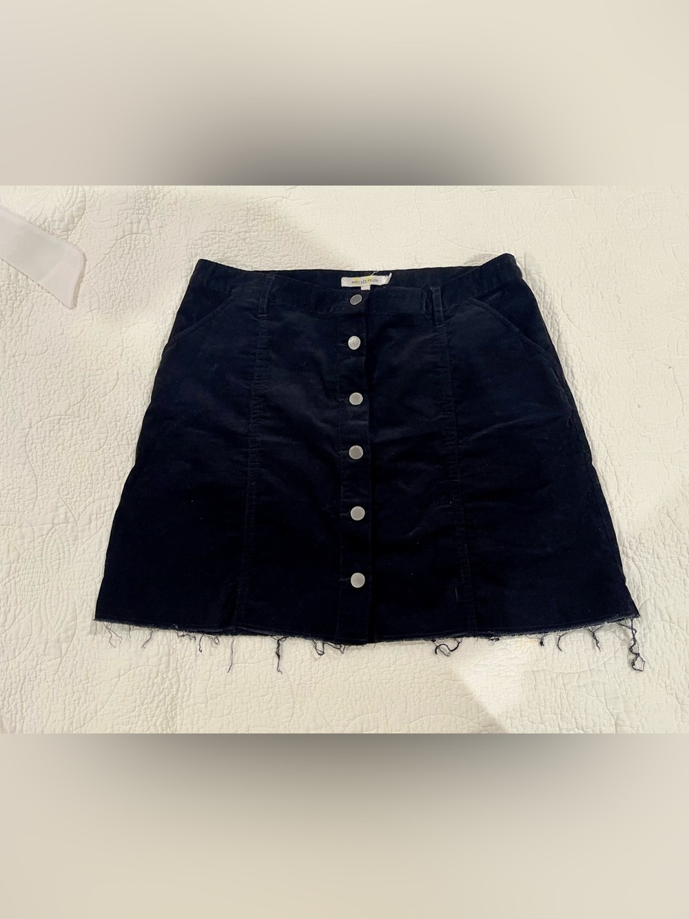 Avec Les Filles Corduroy Button Down Skirt